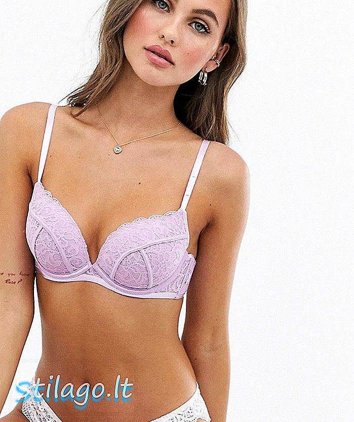 New Look Spitze Push-Up-BH in lila-lila
