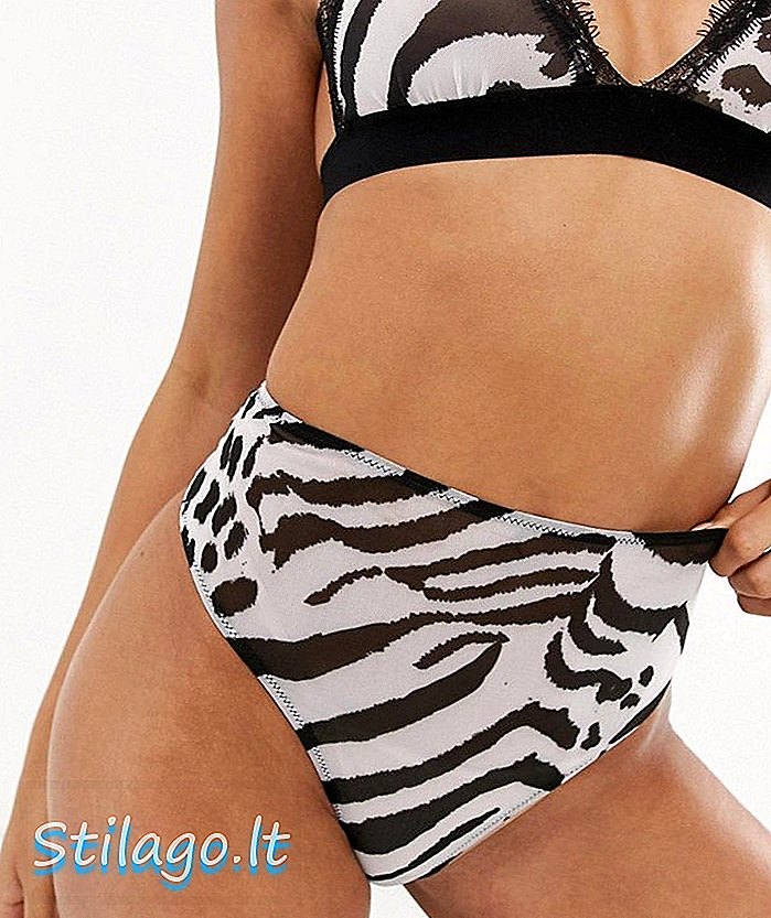 ASOS DESIGN Malha de cintura alta em malha Emersyn com estampa de zebra-Multi