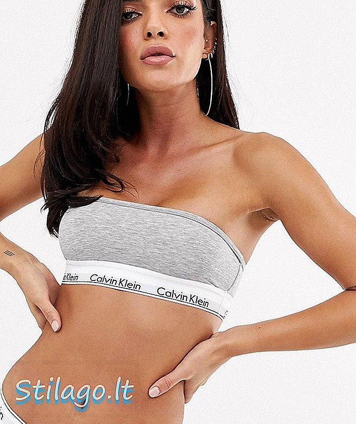 Bandeau con banda de algodón moderno con logo de Calvin Klein en gris
