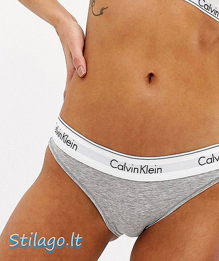 Calvin Klein модерни памучни бикини кратко-сиво