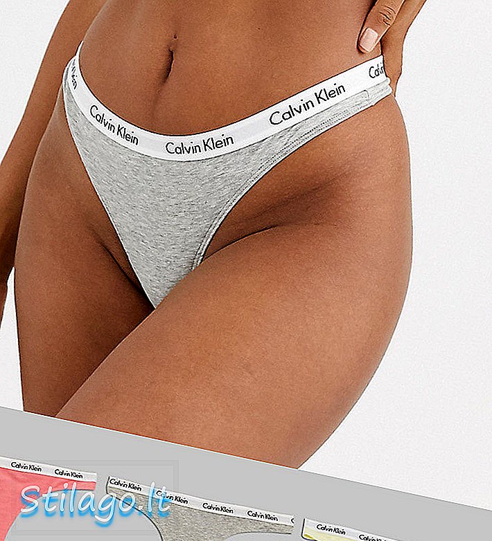 Calvin Klein Carousel algodón logo 3 pack tanga-Multi