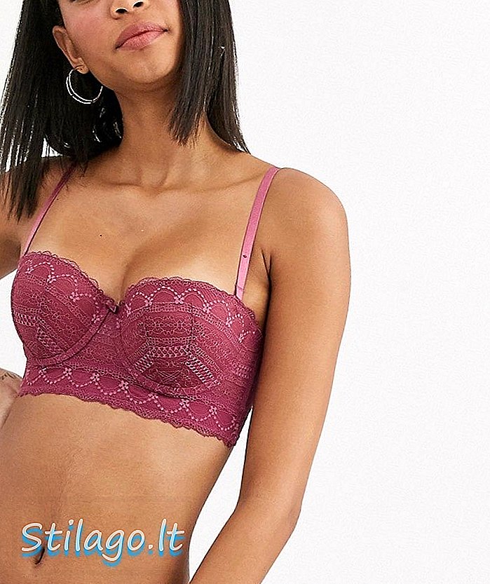 Soutien-gorge balconnet en dentelle New Look rose corail foncé