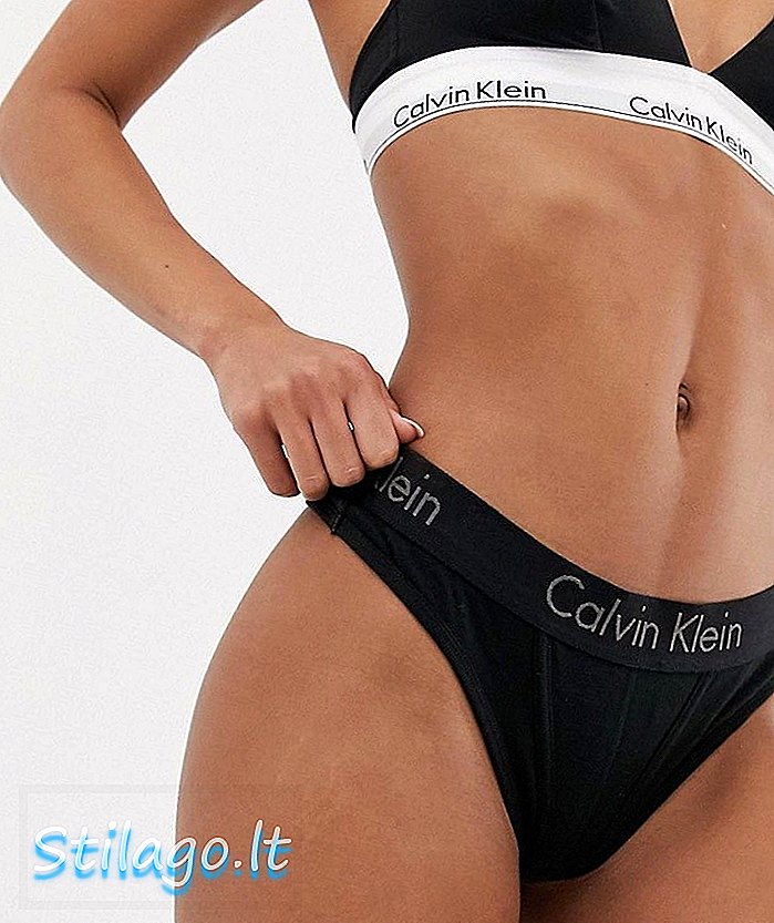 Calvin Klein Body stringi w czarno-białym kolorze