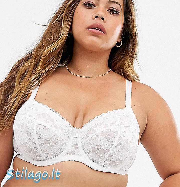 New Look Curve, penting bra underwire renda berwarna putih