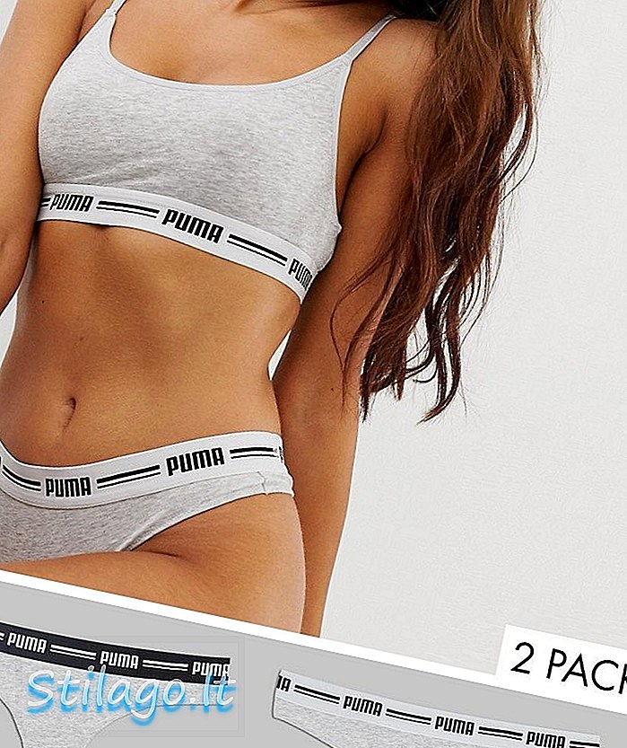 Puma ikonisk sträng 2-pack thong i grått