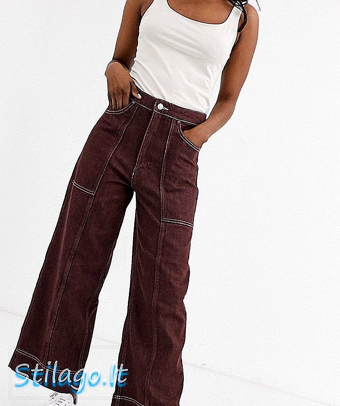 Codzienne jeansy Avon z przędzy barwionej mahoniem-Multi