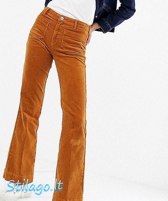 Расклешенная джинсовая ткань Wrangler коричневого цвета