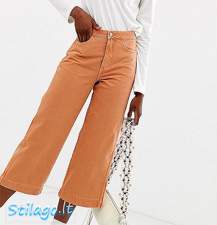 Denní džínové široké džíny v mandarinky coord-Orange