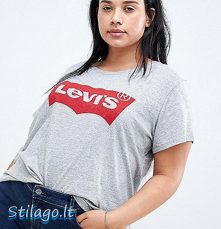 T-shirt Levi's Plus sempurna dengan logo batwing berwarna kelabu