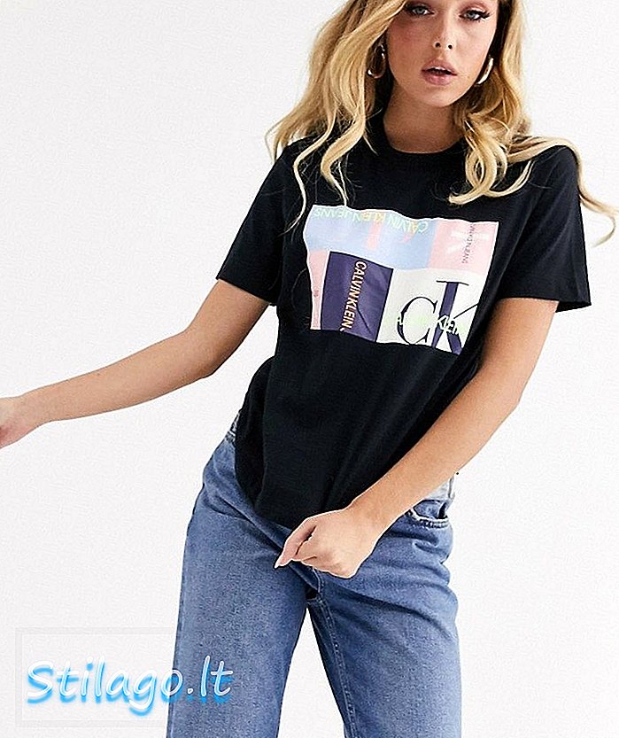 Cămașă Calvin Klein multi logo tricou-negru
