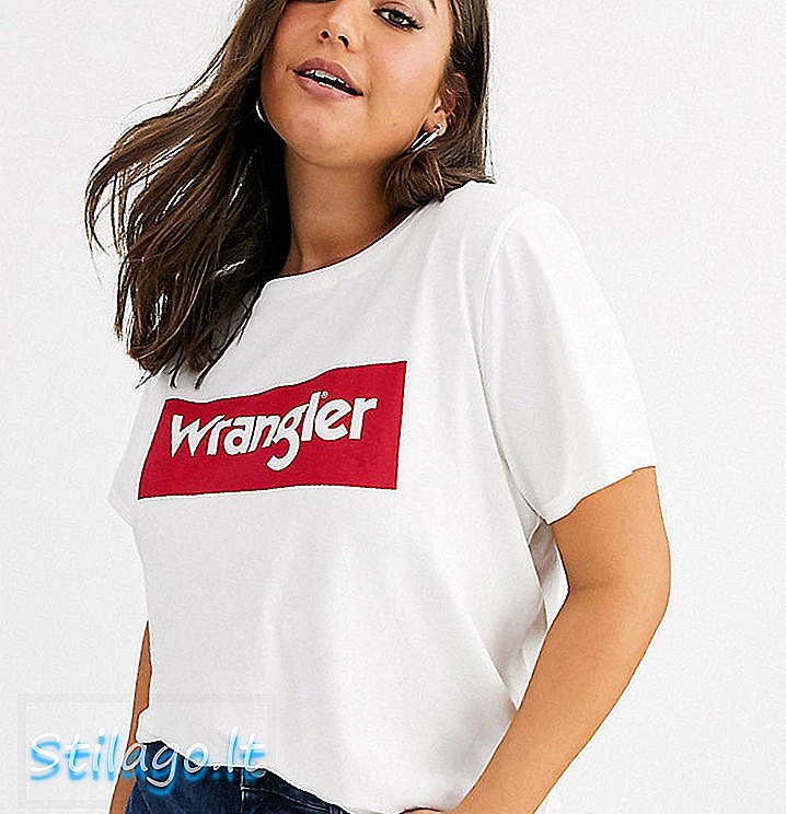 Tričko Wrangler plus logo-Biele