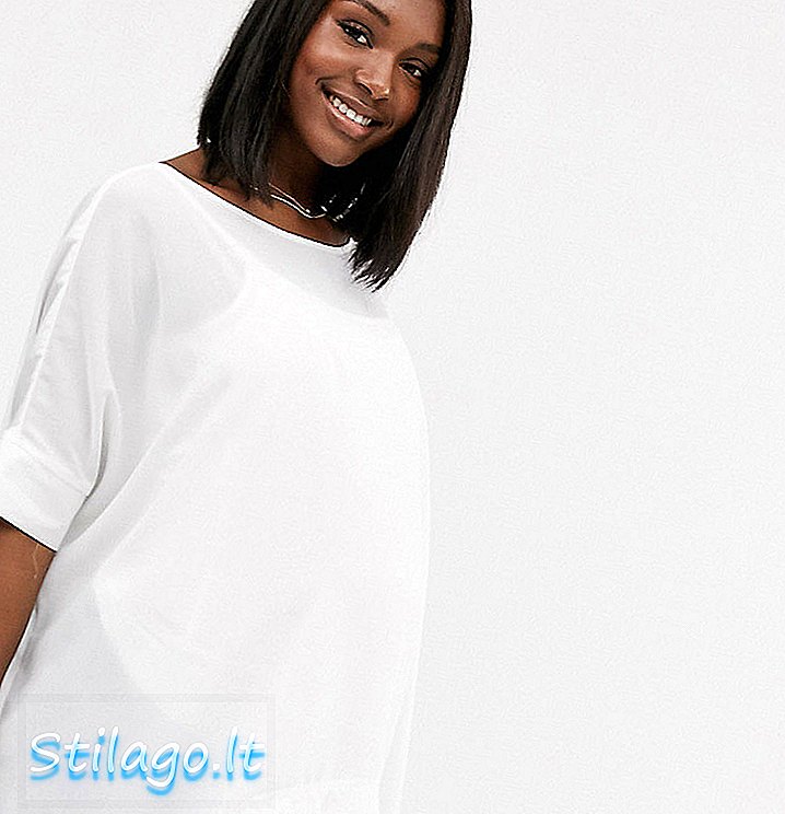 ASOS DESIGN T-shirt de quimono oversized de maternidade com costas em v-Branco