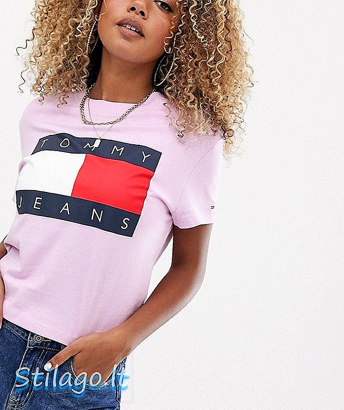 Tommy Jeans Flagge T-Shirt-Pink