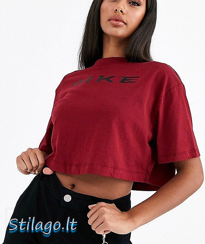 Nike burgundské tričko s nadrozmernou veľkosťou, červené