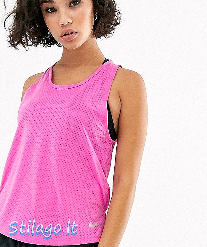 Nike Running miler tank in pink-black