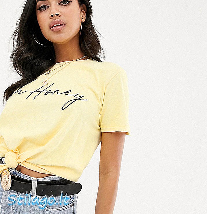 T-shirt misguided dengan slogan oh sayang dalam lemon-Kuning