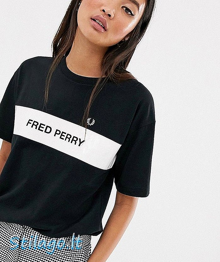 Fred Perry Logo Streifen T-Shirt-Schwarz