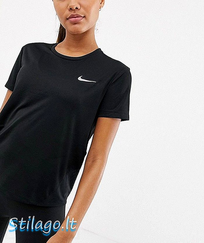 „Nike Running Miler“ marškinėliai juodi
