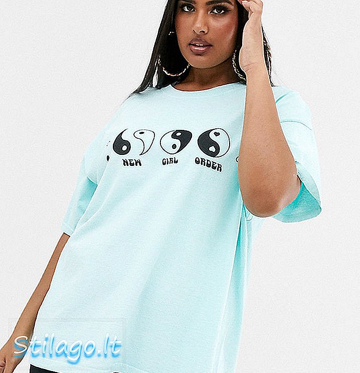 Ny Girl Order Curve afslappet t-shirt med ying og yang grafisk-Grøn
