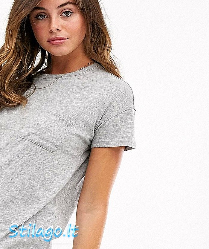 Abercrombie & Fitch drop skulder t-shirt-grå
