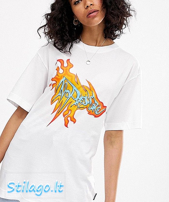 Thứ hai áo thun cotton hữu cơ giá rẻ với ngọn lửa đồ họa-Trắng