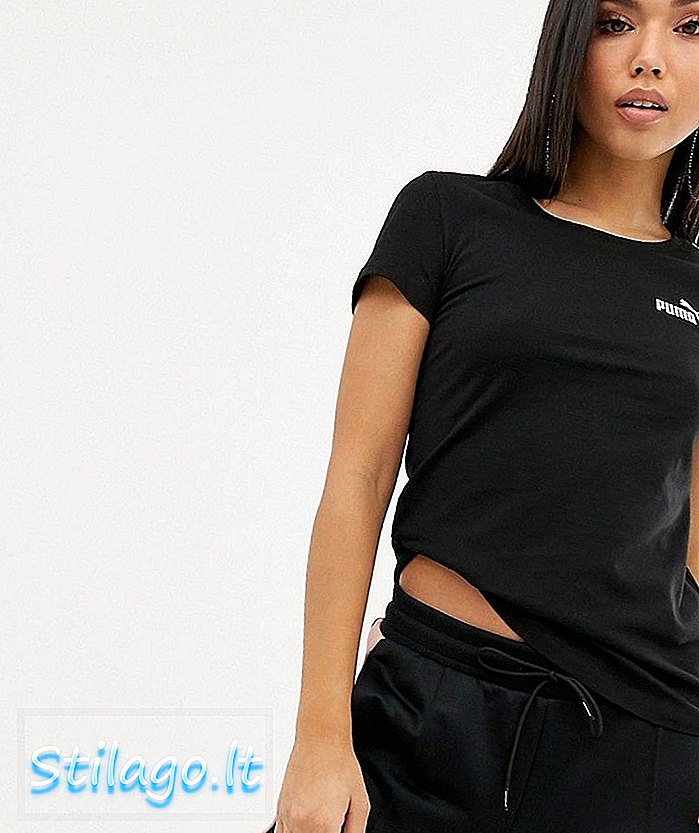 Puma essentials mazais logo melns t-krekls