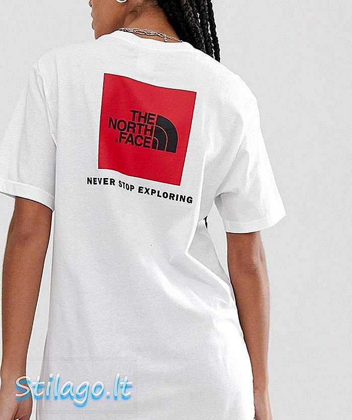 T-shirt North Face Red Box berwarna putih