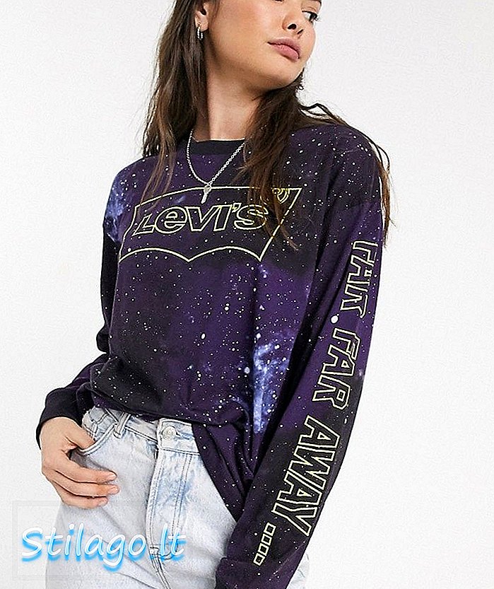 Maglietta a manica lunga con stampa galassia X Star Wars Levi's-Nera