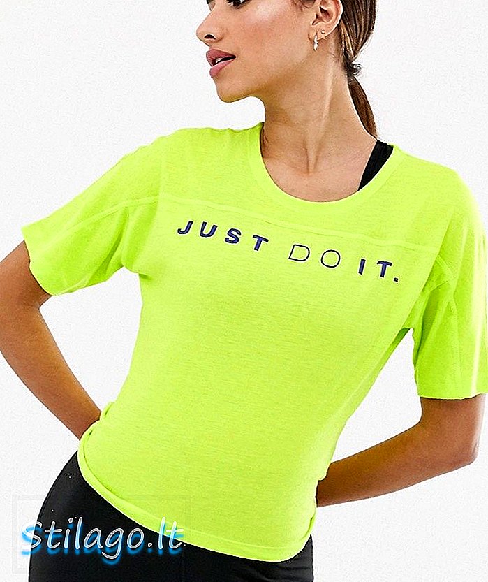 נייקי ריצה רק תעשה את זה חולצת טריקו בצבע ירוק ליים