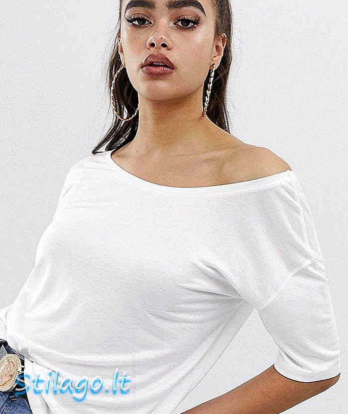 ASOS DESIGN - T-shirt à épaules dénudées - Blanc