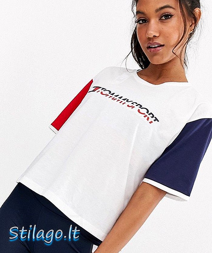 Tommy Hilfiger Sport t-shirt com logótipo blockblock em branco