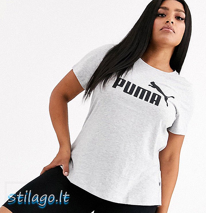 T-shirt à logo gris Puma Plus Essentials