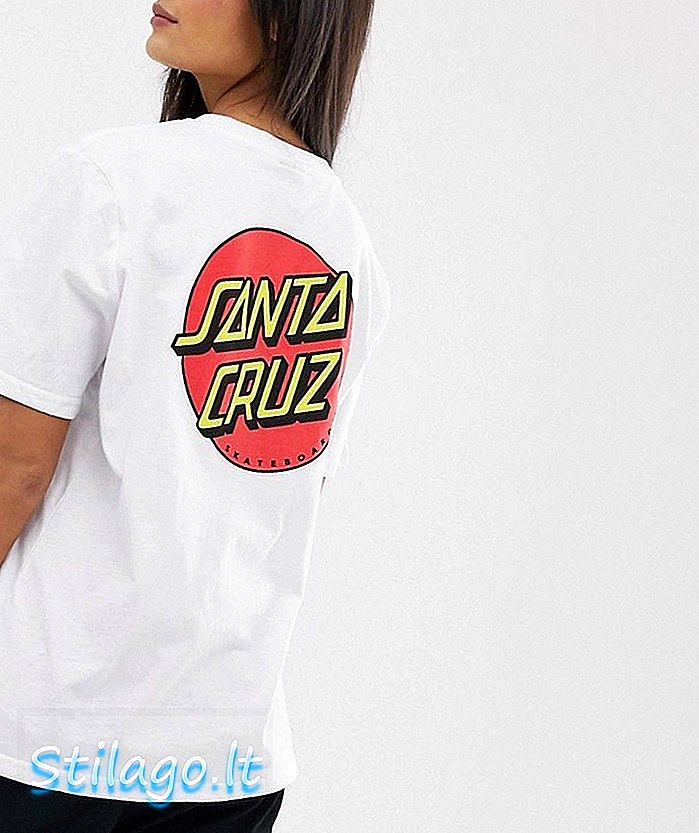 Majica Santa Cruz Boyfriend s klasičnim logotipom s pikami-Bela