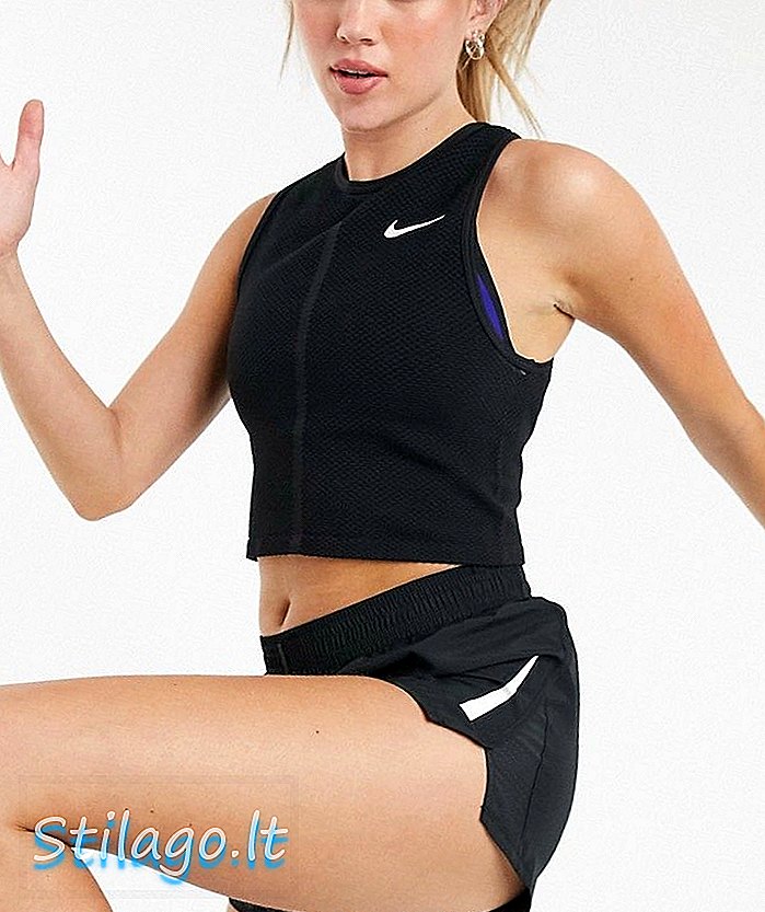 Bezšvíková nádrž Nike Running v čiernej farbe