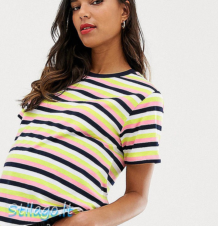 ASOS DESIGN חולצת טריקו בהריון בפסים רב מולטי