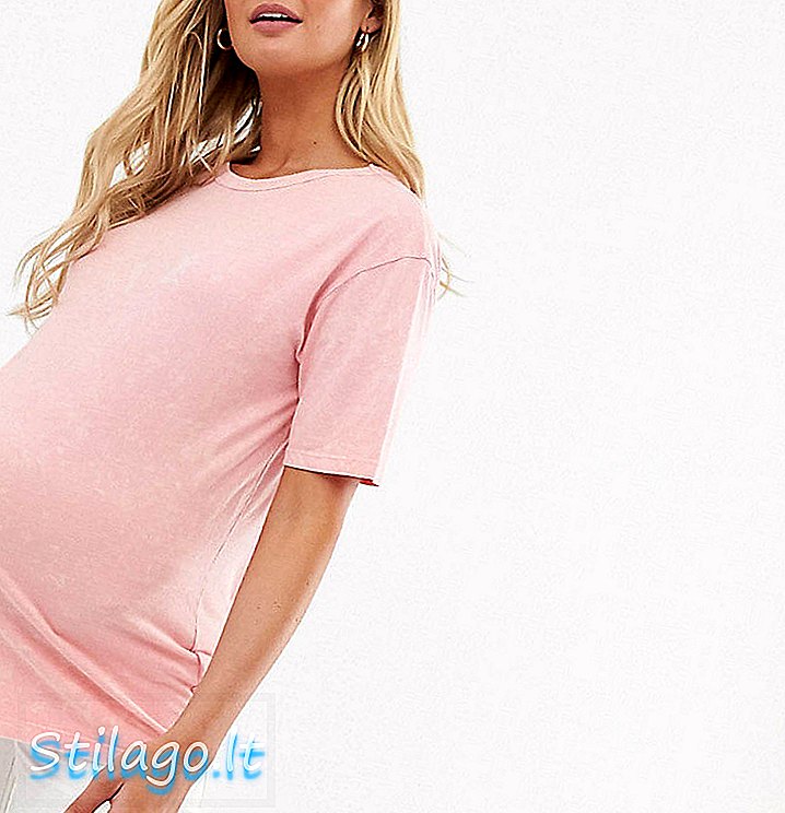 New Look Maternity boyee tee in acid pink-Grey