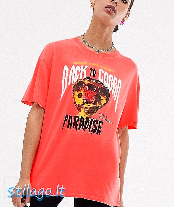 T-shirt Bershka cobra paradise in arancione