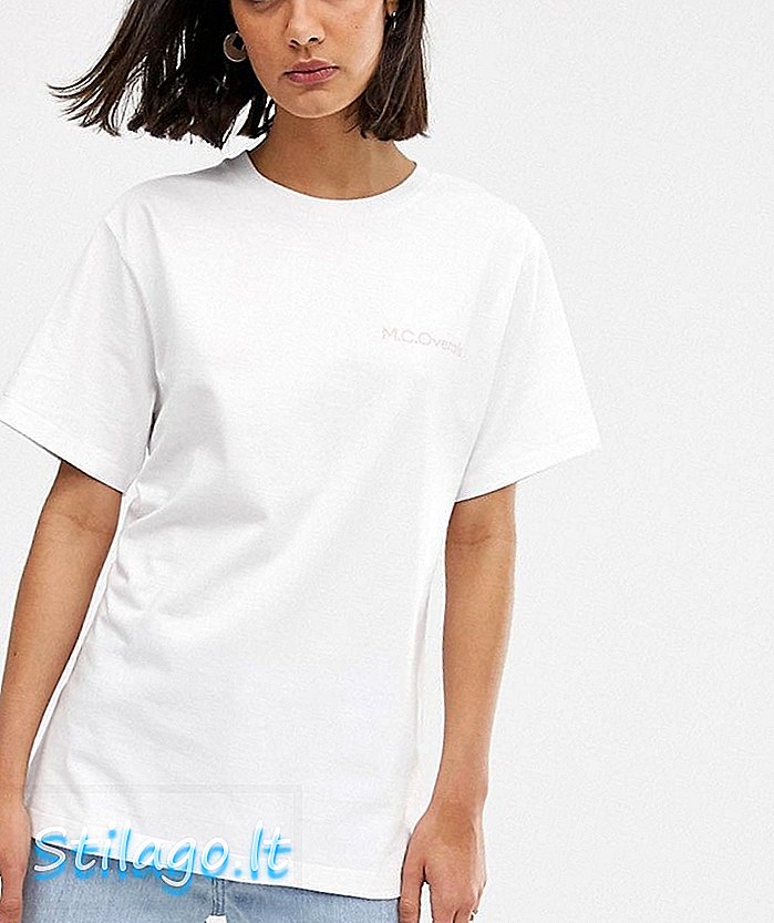 M.C. Kombinezonas - atsipalaidavę marškinėliai su logotipu krūtinėje ir balta spalva