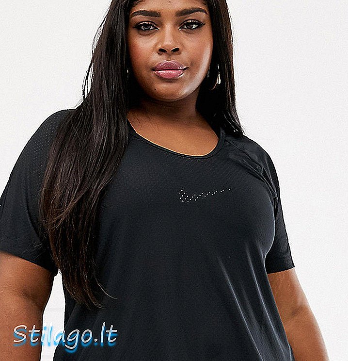 Nike Running Plus - T-shirt met uitgesneden achterkant in zwart