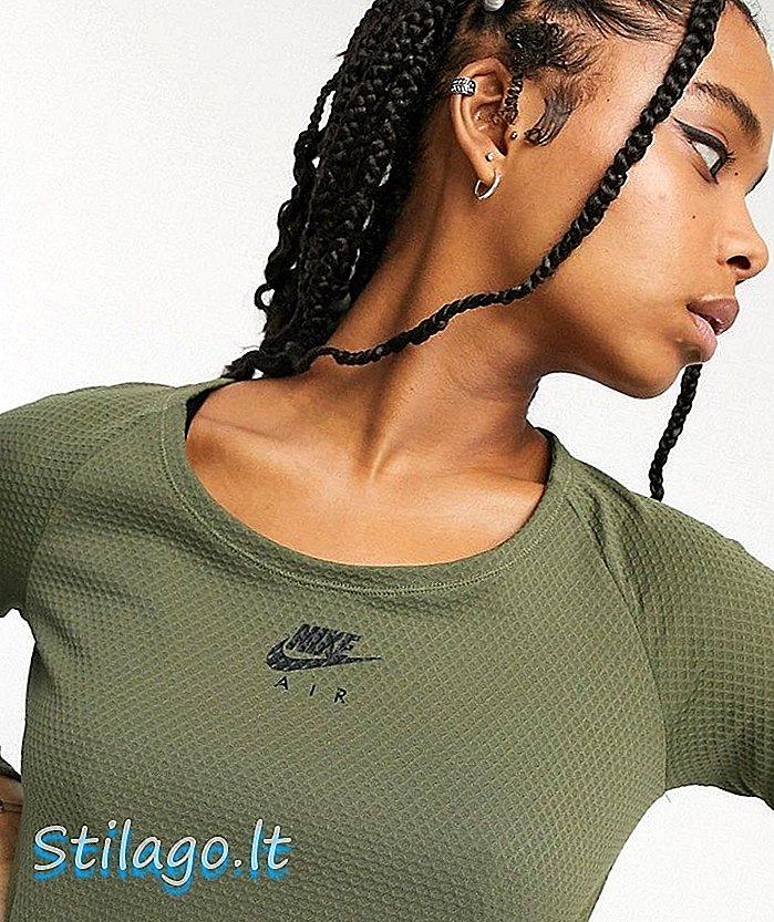 Bluză cu mânecă lungă Nike Air Running în kaki-Green