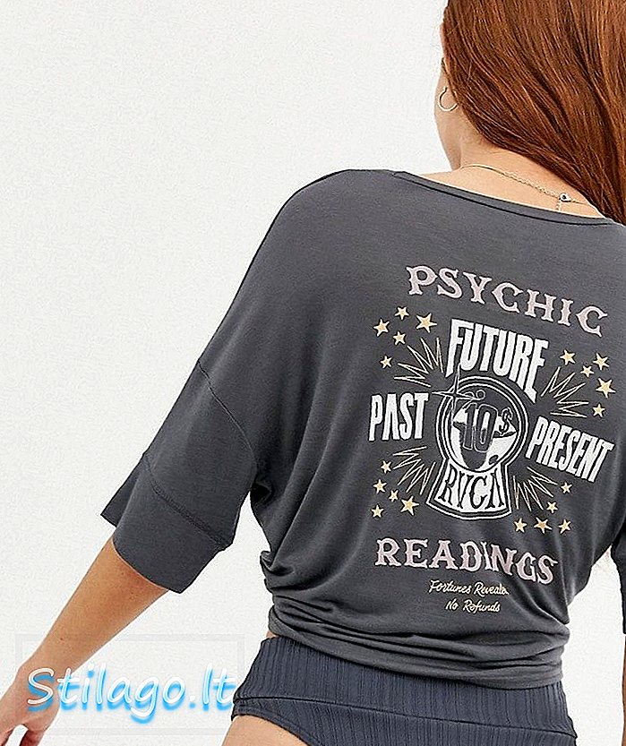 챠콜 그레이의 RVCA Psychic 로고 티셔츠