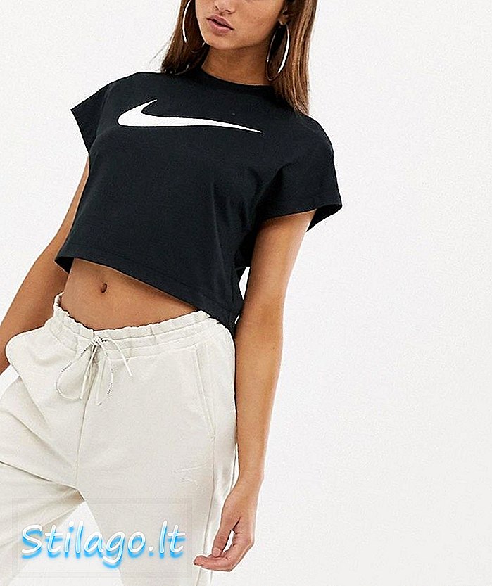 Tričko Nike Black Swoosh Crop