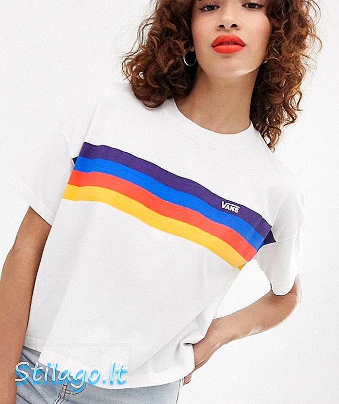 Vans Rainbow Stripe Boyfriend T-shirt-Multi