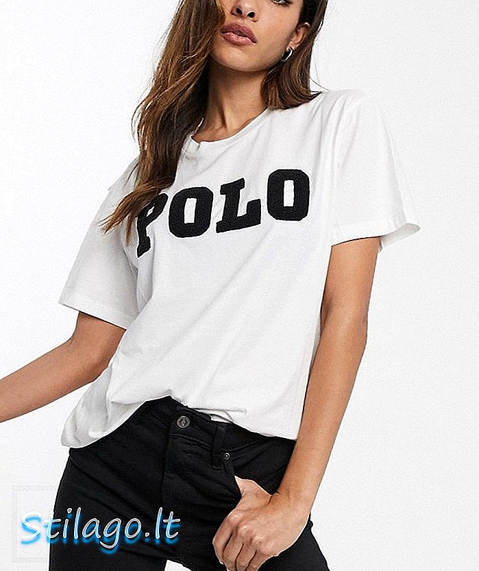 Polo Ralph Lauren beaded logo t-shirt-hvid