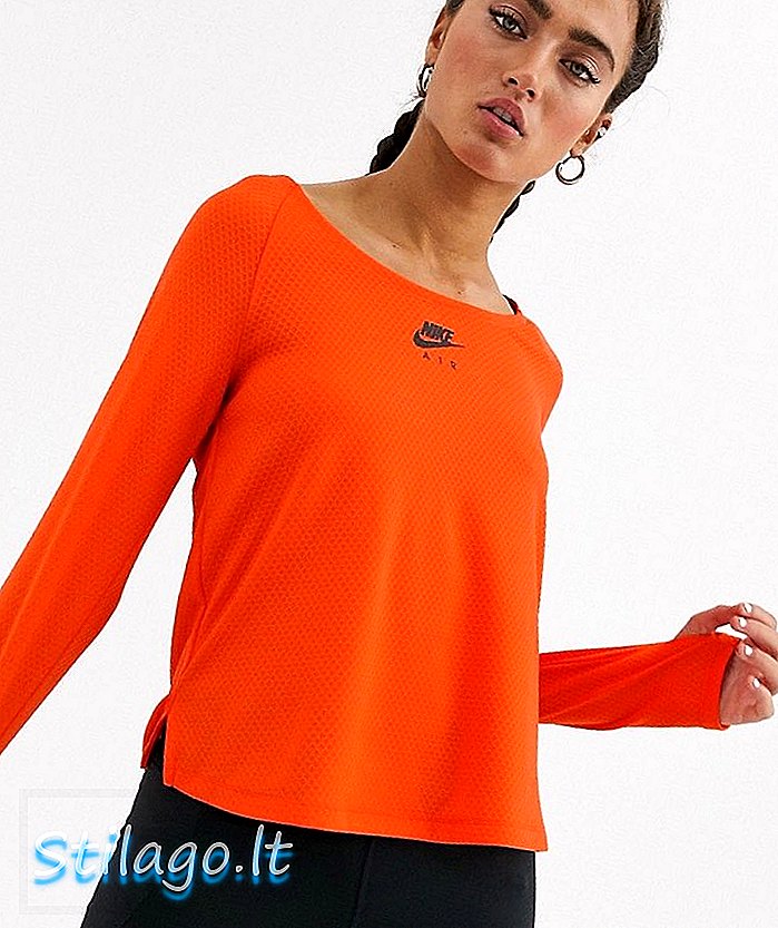 Koszulka z długim rękawem Nike Air Running w kolorze pomarańczowym