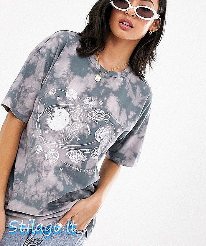 ASOS DESIGN atvieglots t-krekls grunge kaklasaites krāsā ar planet print-Multi