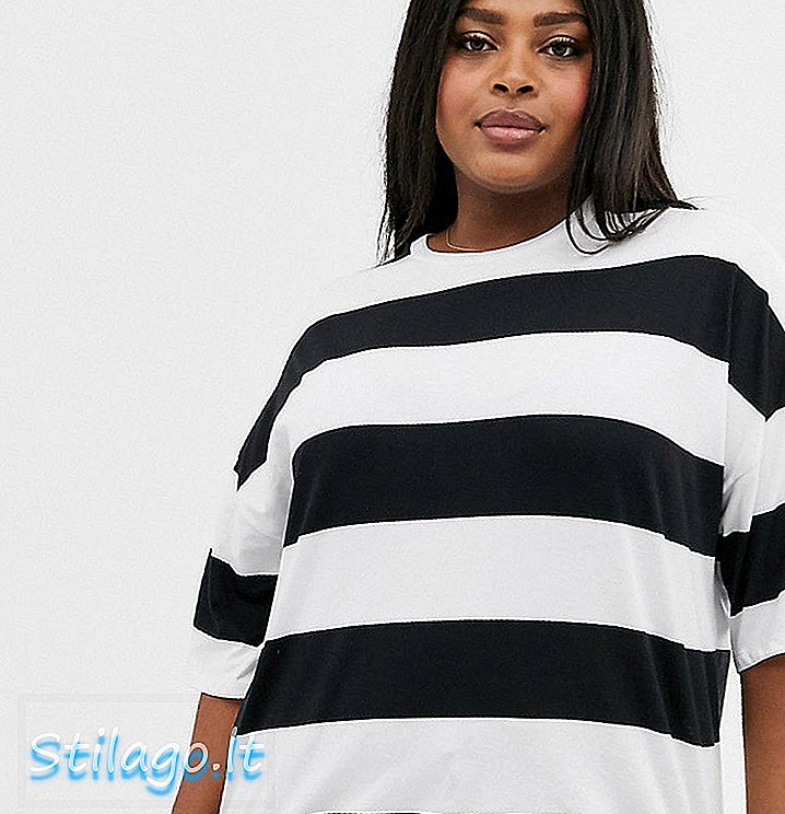 ASOS DESIGN Curve t-skjorte i stor størrelse i stripe-Multi