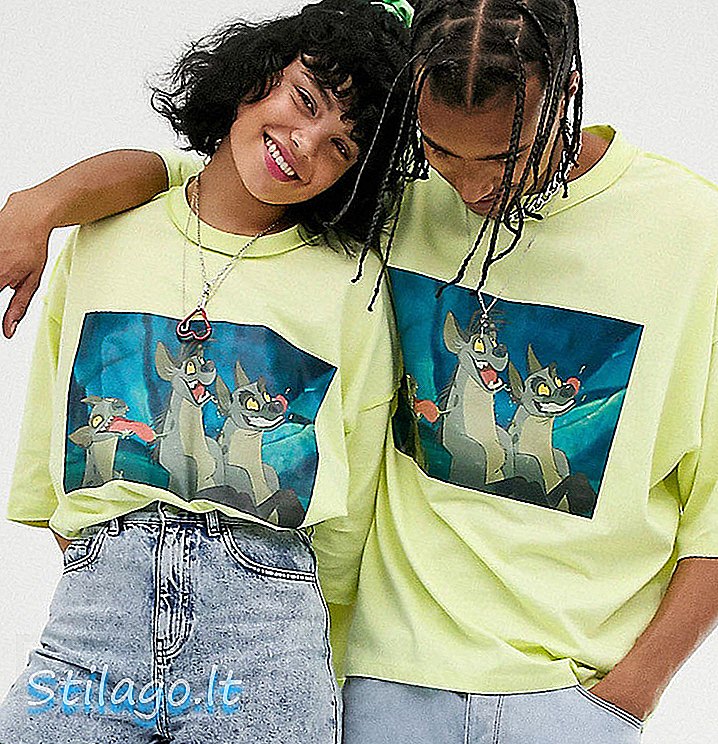 „Disney The Lion King x ASOS DESIGN“ unisex vienetiniai marškinėliai su hyena print-green