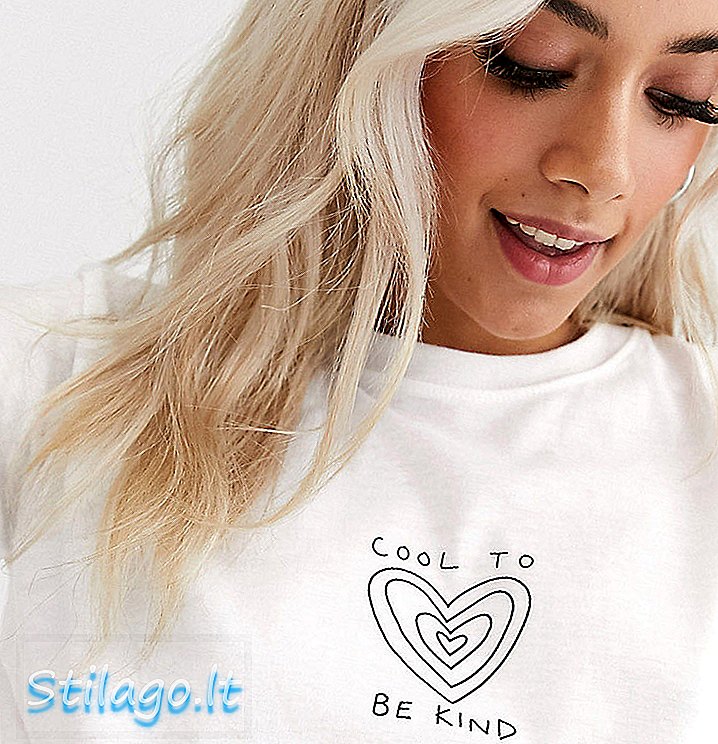 T-shirt Topshop Petite con slogan in bianco