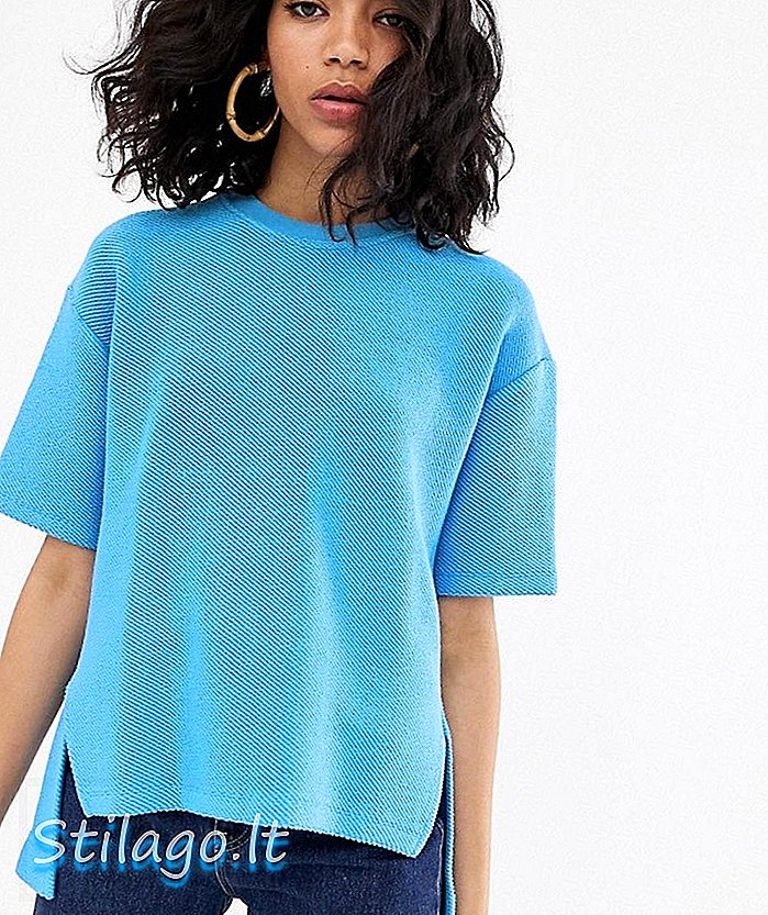 ASOS WIT blauw binnenstebuiten T-shirt